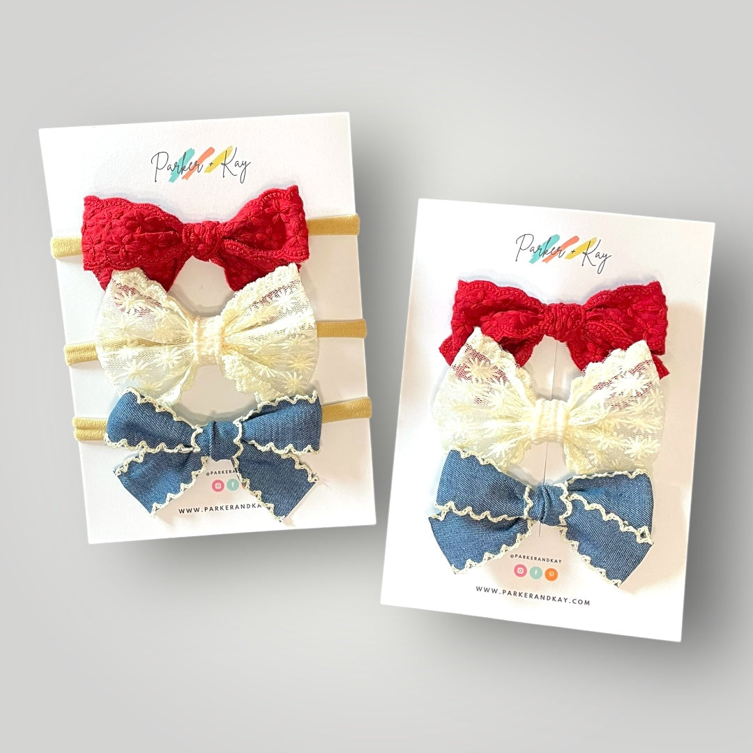 Little Firecracker Hair Bow Set