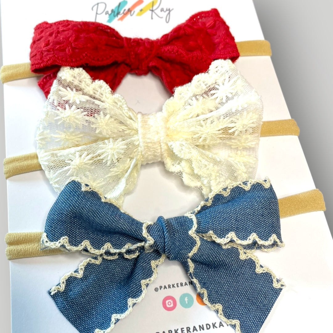 Little Firecracker Hair Bow Set