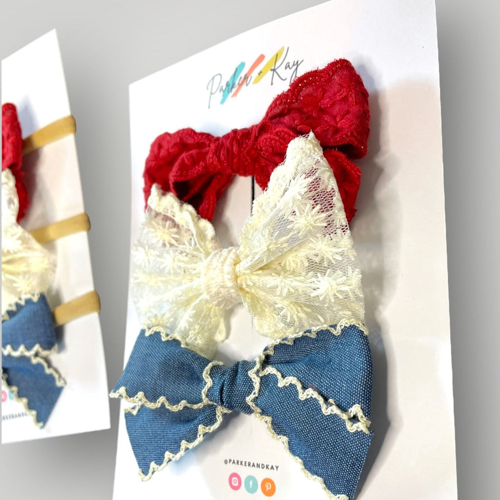 Little Firecracker Hair Bow Set