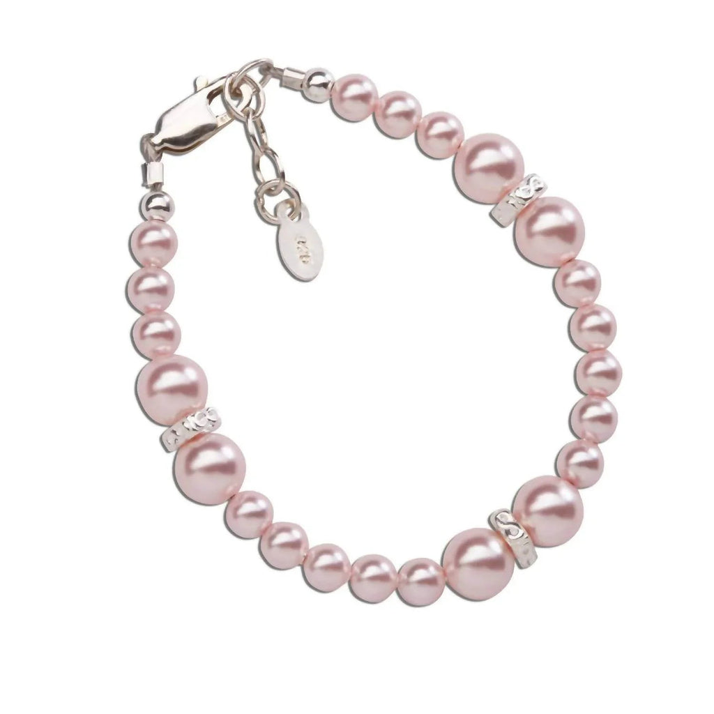 Little Girls Carlee Pearl And Crystal Bracelet