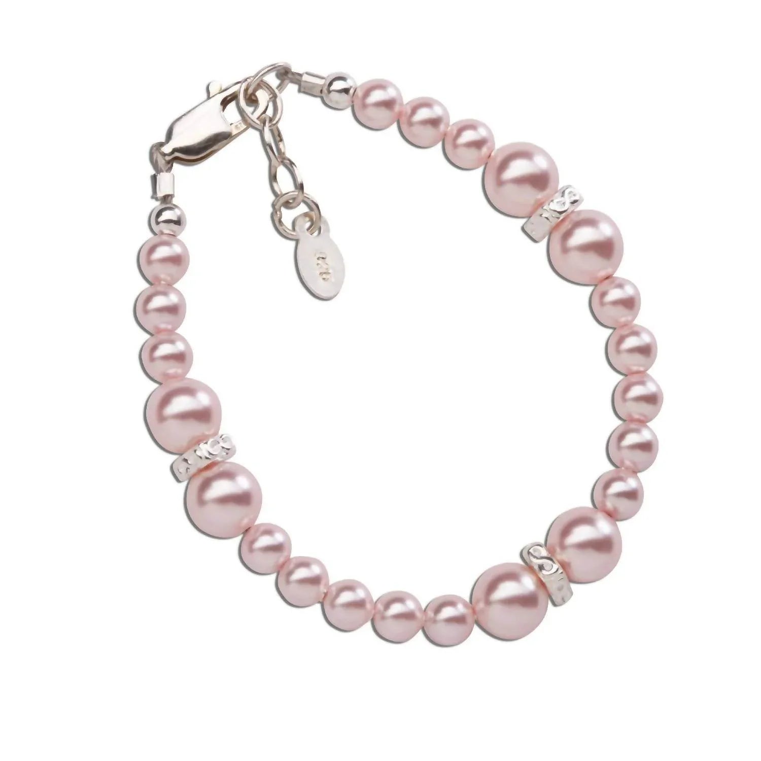 Little Girls Carlee Pearl And Crystal Bracelet