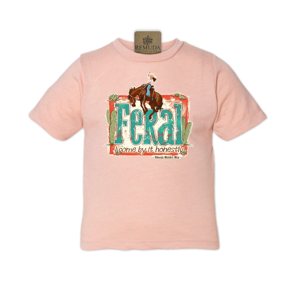 Feral, I Come By It Honestly - Girls Toddler Western Tee